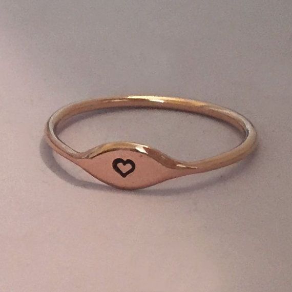 One Tiny 14k Rose Gold Letter Stacking Ring by esdesigns on Etsy Rose Gold Initial, Mother Rings, Plastic Ring, Gold Letter, Rose Gold Heart, Gold Initial, Tiny Heart, Gold Letters, Stacking Ring