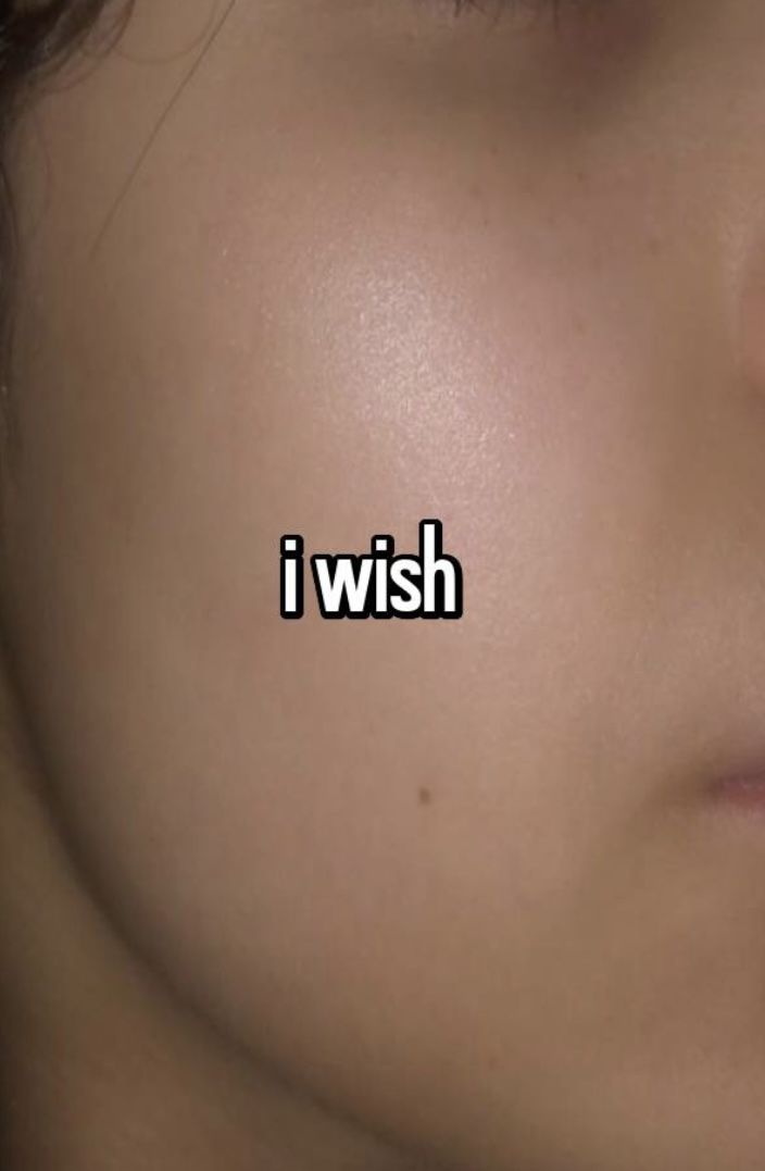 i wish sticker on the side of a woman's face