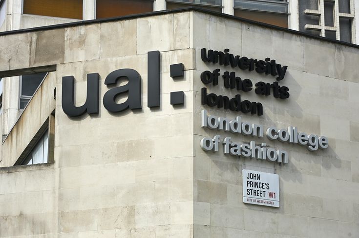 the university of the arts and london sign is displayed on the side of a building