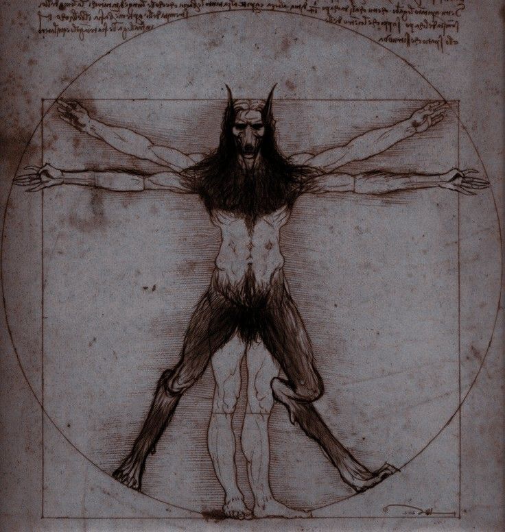 a drawing of a man with long hair and no shirt in front of a circle