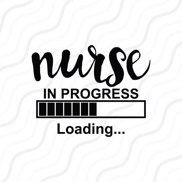 the phrase nurse in progress loading on a white background with wavy lines and black lettering