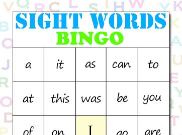 sight words bingo game for kids to practice sight words and spelling with the letter l