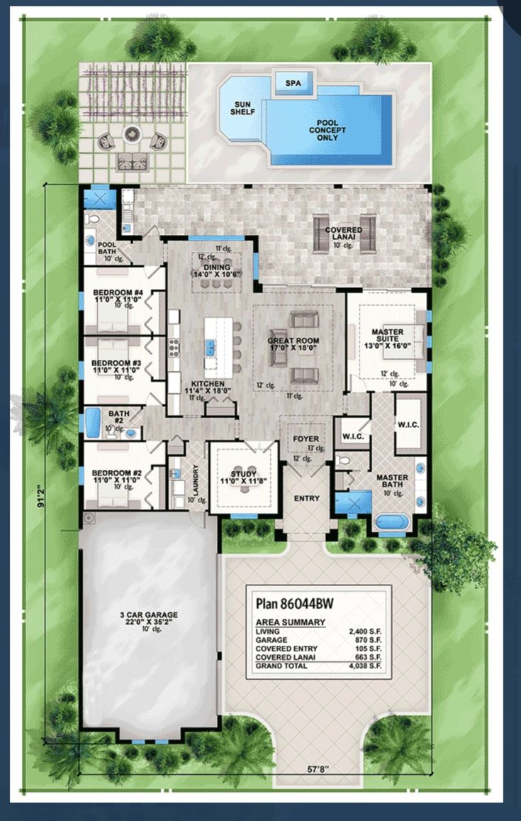 the floor plan for this modern home is very large and has lots of space to put in