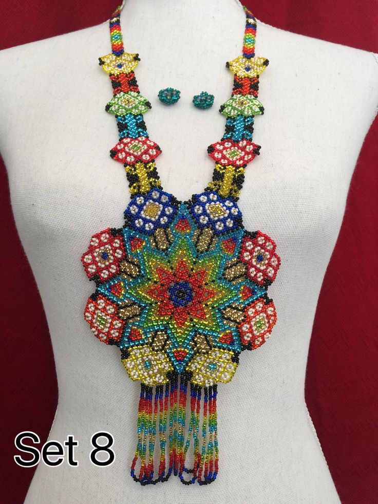 Amazing!! Long Huichol Art Mexican Necklace!! Each necklace is unique, each one has unique colors of beads and unique earrings. Necklace is unisex, look great on males and females ! Necklaces are one size! No closure. Great choice for Mexican gift!! Mexican Necklace, Mexican Gifts, Huichol Art, Mexican Jewelry, Jewelry Hand, Hand Beading, Unique Earrings, Unique Colors, Long Necklace