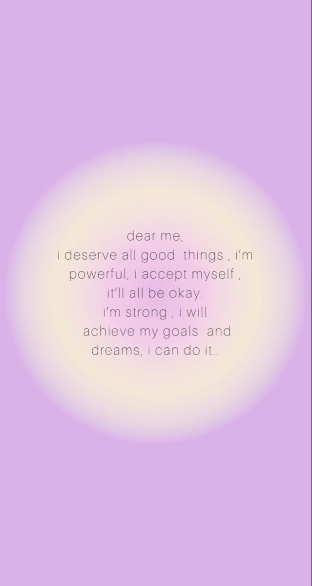 a purple background with the words dear me i observe all good things, i'm powerful