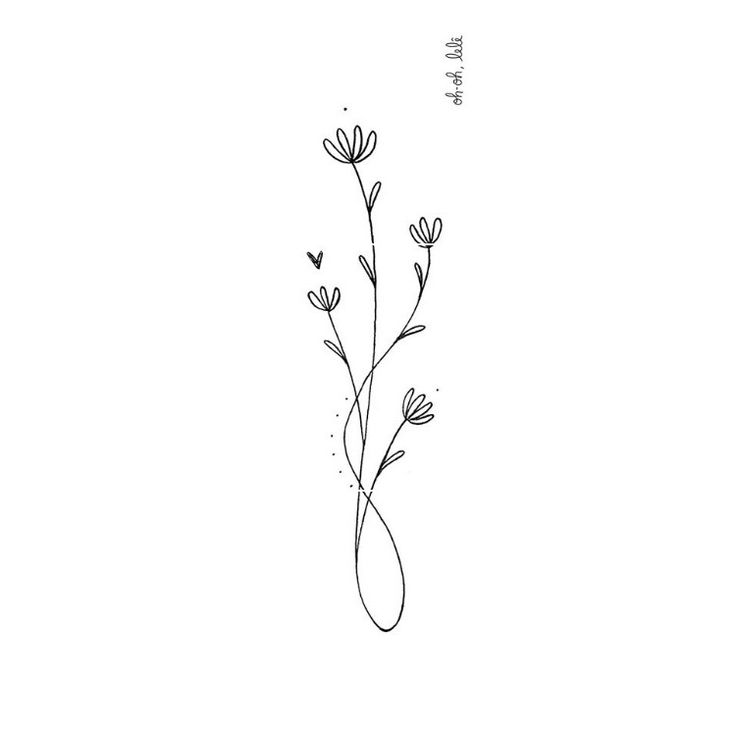 a black and white drawing of some flowers on a white background with the word love written below it