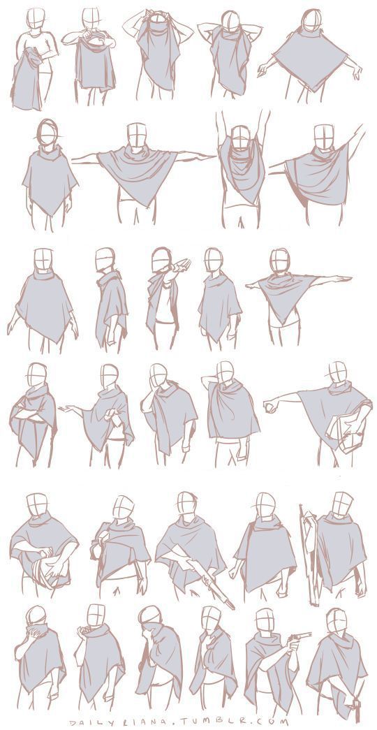 an image of some drawings of people in capes and cloaks with their arms spread out