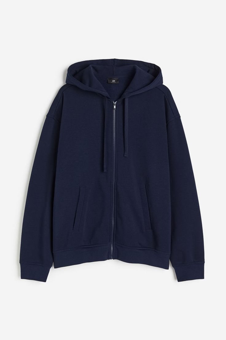 Loose-fit  hooded sweatshirt jacket in lightweight  cotton-blend fabric with a generous but not oversized silhouette. Jersey-lined  drawstring hood. Zipper at front  diagonal  welt side pockets  and wide ribbing at cuffs and hem. Soft  brushed inside. H&m Mens, Casual Fleece Track Jacket With Drawstring Hood, Sporty Cotton Hooded Jacket With Ribbed Cuffs, Relaxed Fit Hooded Jacket With Drawstring Hood, Cotton Hooded Jacket With Ribbed Cuffs For Loungewear, Solid Color Hooded Jacket With Drawstring Hood, Sporty Hooded Jacket With Double-lined Hood For Loungewear, H&m Casual Sweatshirt With Ribbed Cuffs, Casual H&m Sweatshirt With Ribbed Cuffs