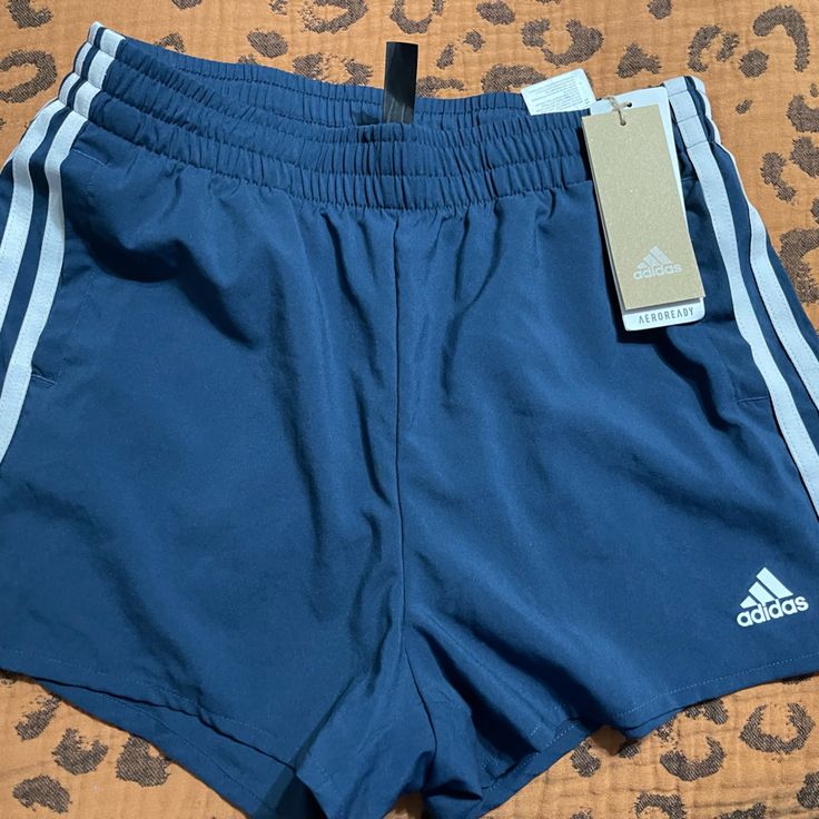 Nwt Size Xs Adidas Blue Shorts With Three Stripes, Adidas Blue Workout Shorts, Casual Blue Adidas Athletic Shorts, Casual Adidas Blue Athletic Shorts, Casual Adidas Blue Shorts, Casual Blue Adidas Shorts, Blue Shorts With Three Stripes For Summer, Adidas Blue Shorts For Summer, Casual Adidas Beach Shorts