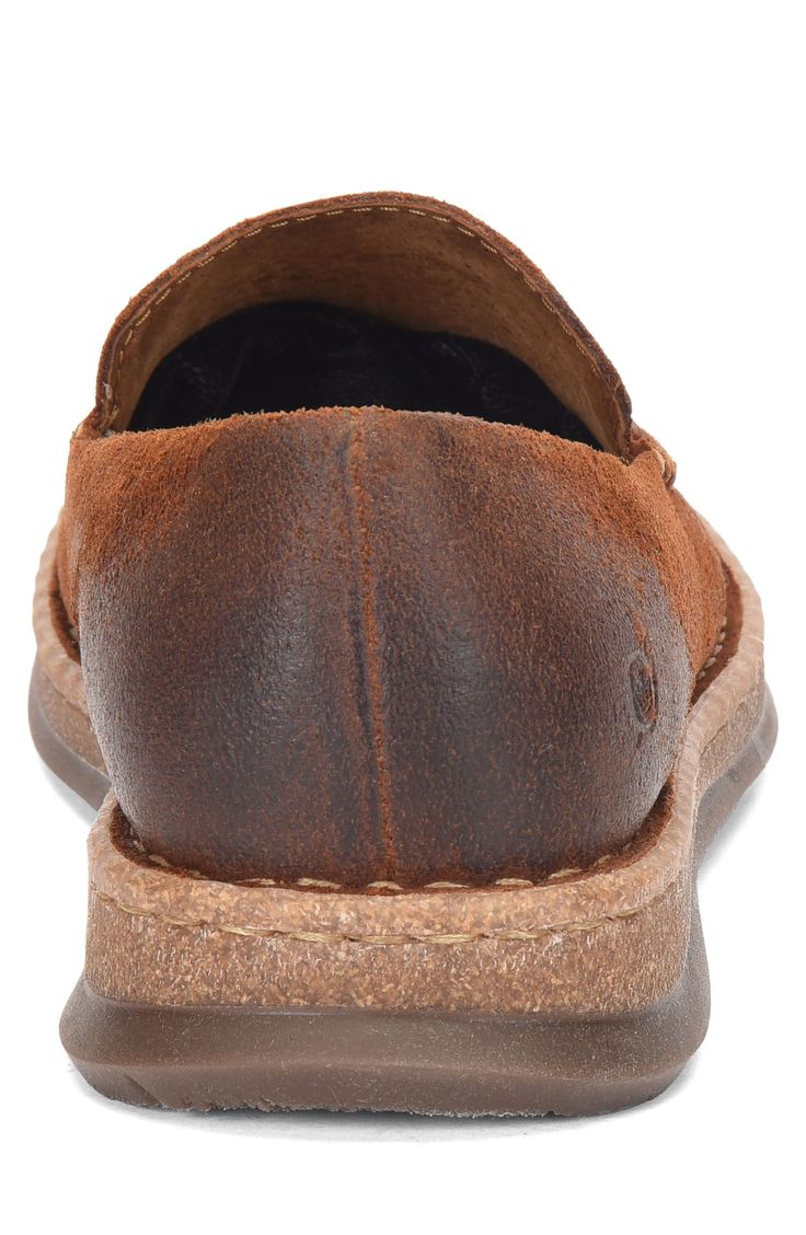 Breathable design, a cushioned footbed and Opanka hand construction ensure exceptional comfort in an earthy slip-on. Removable insole Arch support Leather upper/synthetic lining/rubber sole Imported Rugged Loafers With Leather Footbed And Round Toe, Comfortable Loafers With Cushioned Footbed And Closed Toe, Comfortable Slip-ons With Leather Sole, Brown Leather Sole Loafers For Walking, Comfortable Brown Suede Loafers, Comfortable Cushioned Loafers With Closed Toe, Leather Slip-ons With Textured Sole For Outdoor, Comfortable Cushioned Closed Toe Loafers, Ortholite Insole Loafers For Walking