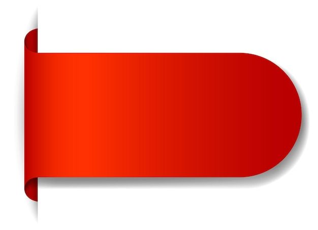 a red ribbon on a white background with shadow and space for your text or image