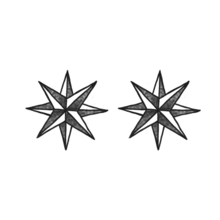 Eight-Point Star Tattoo (Set of 2) - Russian Criminal Tattoo / Eight Point Star Temporary Tattoo / Russian Star Temporary Tattoo / Thief Russian Prison Tattoos, Tattoo Mafia, Star Tattoo Meaning, 8 Point Star, Russian Tattoo, Eight Pointed Star, Realistic Temporary Tattoos, Prison Tattoos, Star Tattoo Designs