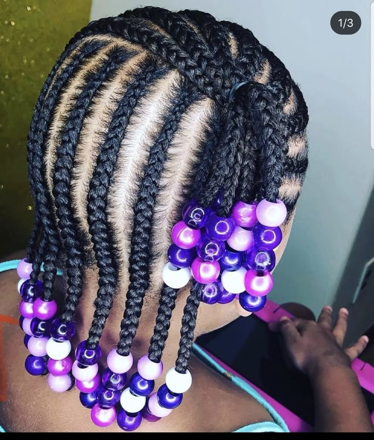 Hairstyles With Beads, Toddler Braided Hairstyles, Black Kids Braids Hairstyles, Cute Toddler Hairstyles, Kids Braids, Lil Girl Hairstyles, Kid Braid Styles, Toddler Hairstyles, African Hair Braiding Styles