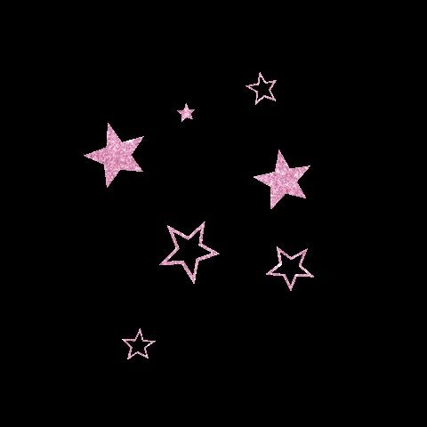 pink glitter stars against a black background