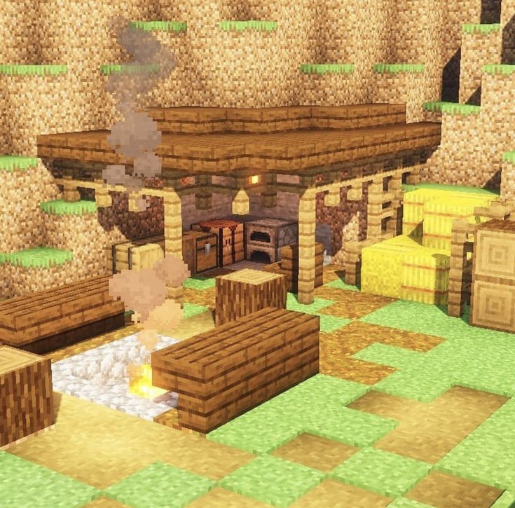 an image of a minecraft living room