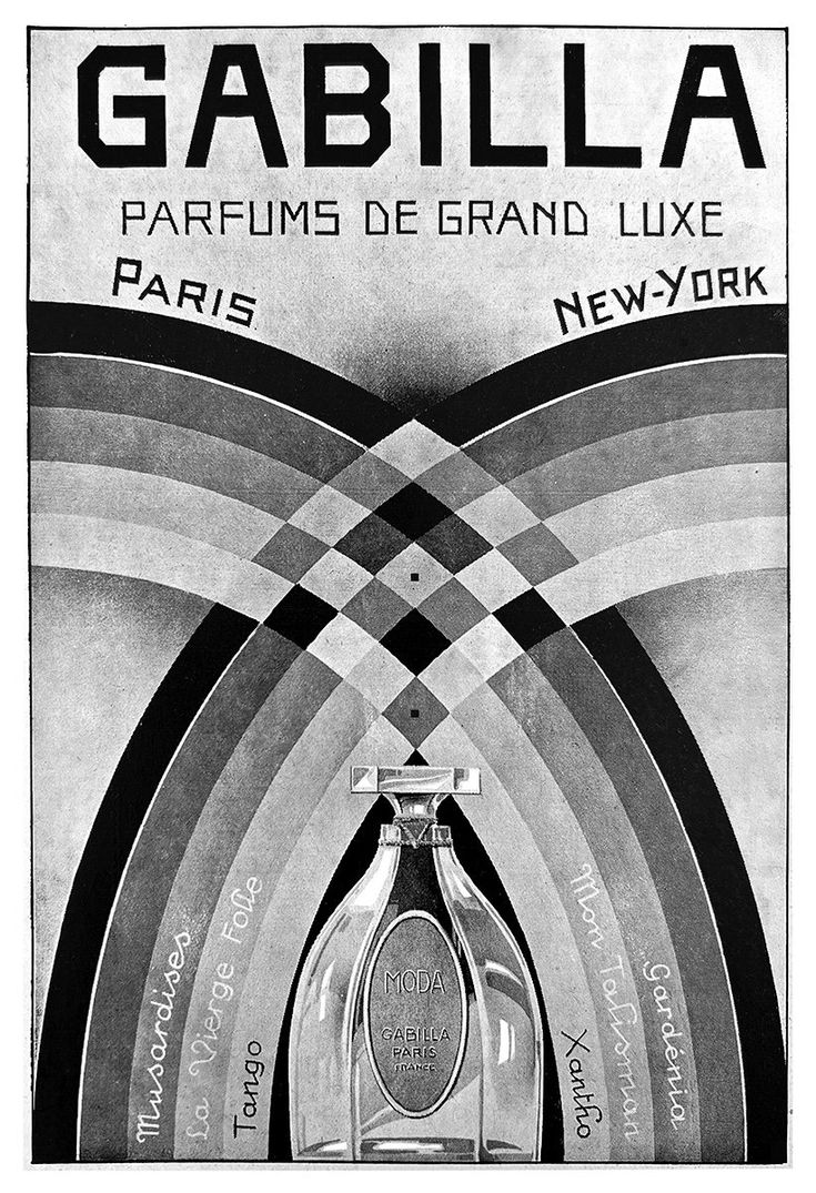 an advertisement for the new york perfume company, gabila parfums de grand luxe