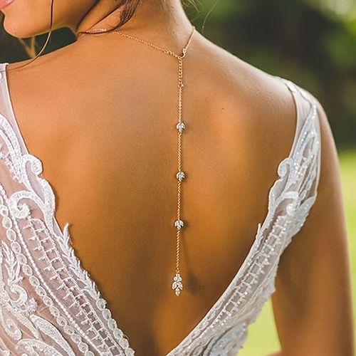 Gender:Women's; Shape:Oval; Style:Party / Evening; Jewelry Type:Choker Necklace; Material:Alloy; Shipping Weight:0.15; Package Dimensions:8.06.03.0; Listing Date:08/19/2024 Bride Jewelry Ideas, Jewelry Set Simple, Bridal Backdrop Necklace, Bride Jewelry Set, Backdrops Necklace, Bridal Choker, Body Chains, Bride Jewelry, Back Necklace