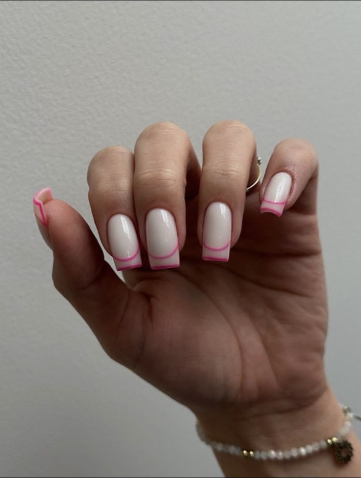 Nail Inspo French, Milk Nails, Manicure Nail Designs, Hello Nails, French Nail Designs, Casual Nails, Neon Nails, Heart Nails, Dream Nails