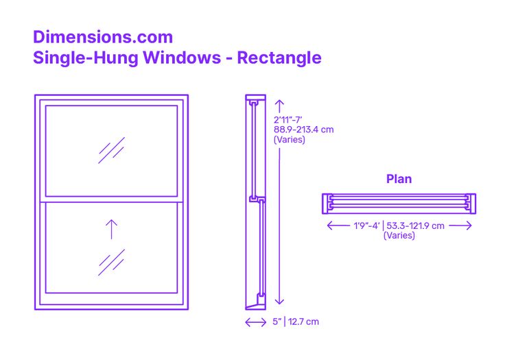 the measurements for a double hung windows and retractable door are shown in purple