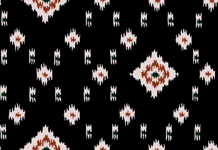 a black background with red, white and green designs