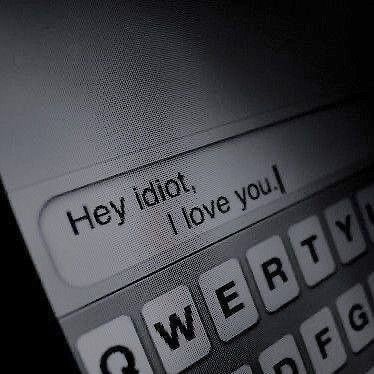 a computer keyboard with the words i love you written on it