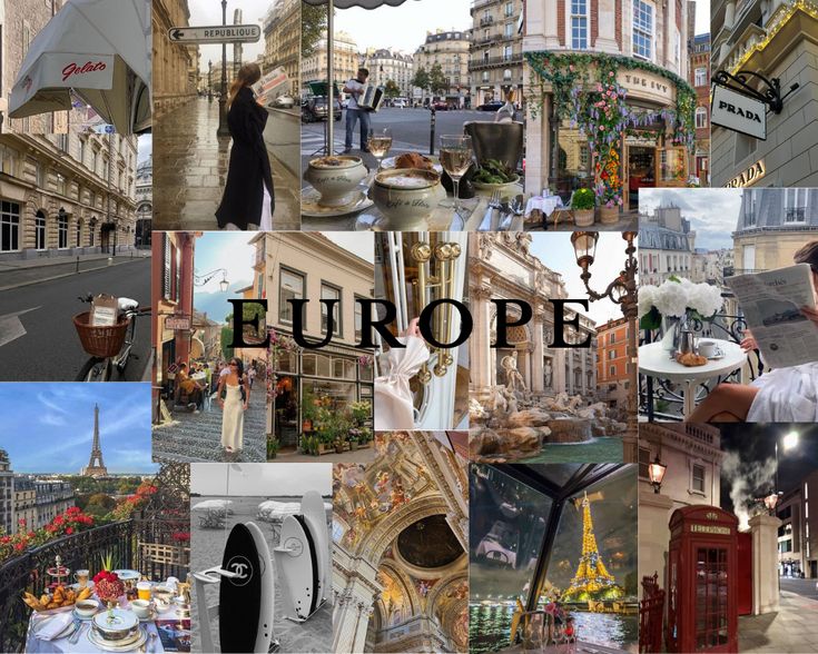 a collage of pictures with the words europe