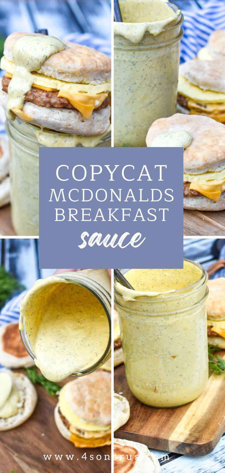 copycat mcdonald's breakfast sauce recipe in a jar and on a cutting board