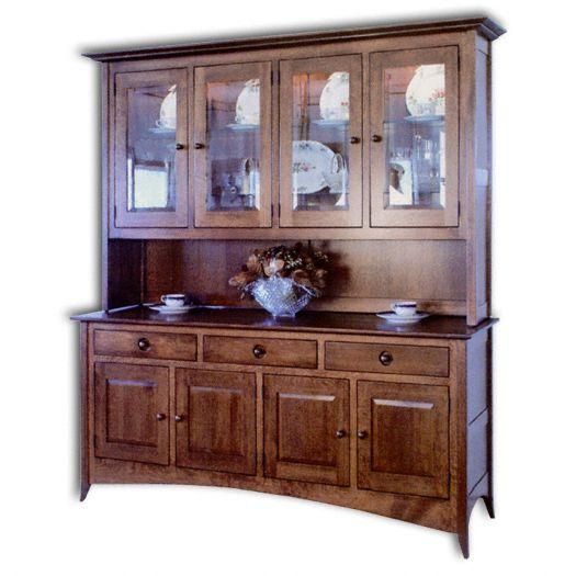 Amish USA Made Handcrafted Shaker Hill Hutch sold by Online Amish Furniture LLC Door Hutch, Custom Sideboard, Crockery Cabinet Design, Hutch Buffet, Crockery Cabinet, Crockery Unit Design, Logan County, Almirah Designs, Crockery Unit