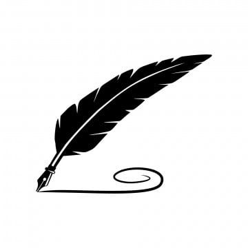 a black and white photo of a quill with a feather on it's tip