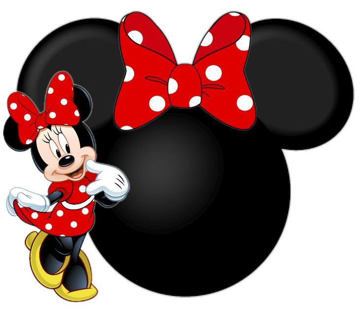 a mickey mouse with a red bow on it's head