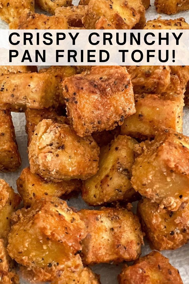 crispy crunchy pan fried tofu is an easy and delicious appetizer