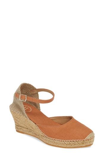 A versatile espadrille sandal gets a little lift from a jute-wrapped wedge. The cushy footbed and flexible sole add comfort to this chic peep toe from Toni Pons, a company that's been making stylish espadrilles for over 50 years. 2 3/4" heel; 3/4" platform (size 39). Linen upper/leather and linen lining/synthetic sole. By Toni Pons; made in Spain. Women's Shoes. Comfortable Straw Espadrilles With Cushioned Footbed, Spring Open Toe Jute Espadrilles, Spring Jute Espadrilles With Open Toe, Straw Wedge Heel Sandals, Comfortable Straw Wedge Heel Sandals, Comfortable Wedge Sandals For Spring, Comfortable Spring Wedge Sandals, Beige Jute Sandals With Round Toe, Comfortable Spring Espadrille Wedge Sandals