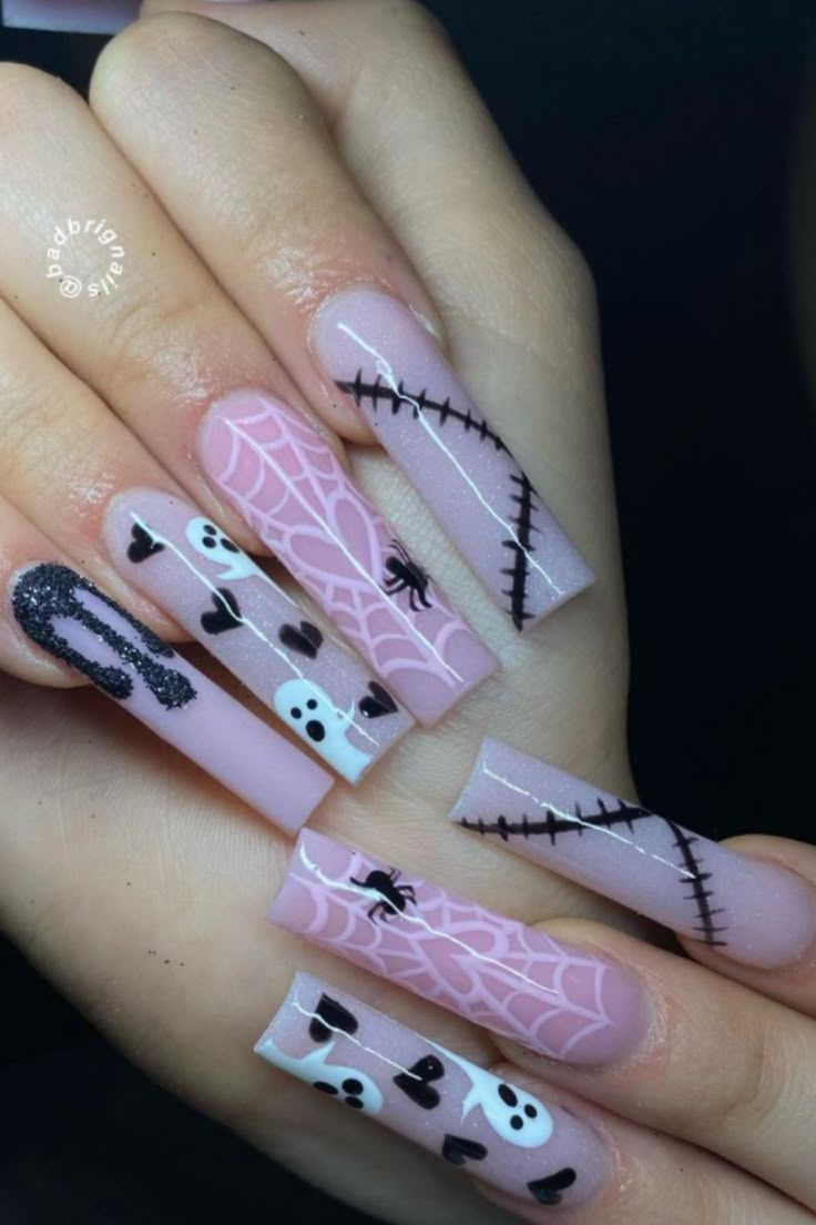 Spider Nails, Pumpkin Nail, Nailart Ideas, Nails Classic, Horror Nails, Holloween Nails, Pink Coffin, Halloween Acrylic, Art Pumpkin