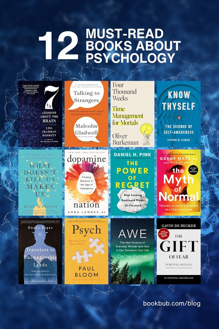 twelve books with the title 12 must read books about psychology on them