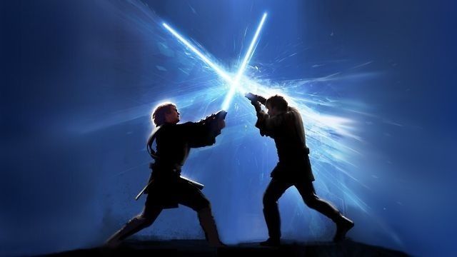 Anakin vs. Obi-wan Star Wars Widget, Anakin Vs Obi Wan, Blue Lightsaber, Star Wars Wall, The Fates, Star Wars Background, Star Wars Aesthetic, Star Wars Light, John Williams