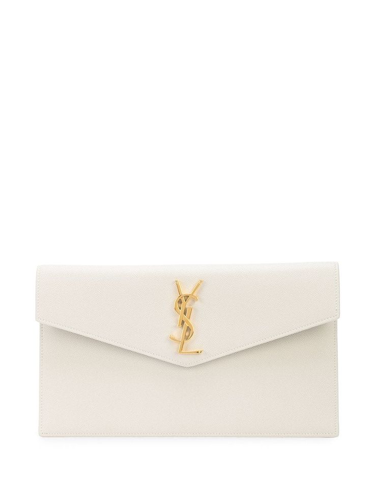 calf leather envelope design magnetic fastening internal logo patch made in Italy White Ysl Purse, Ysl Clutch Bag, White Clutch Bag, White Clutch Purse, Ysl Clutch, Formal Bag, Prom Clutch, Formal Clutch, Luxury Clutch