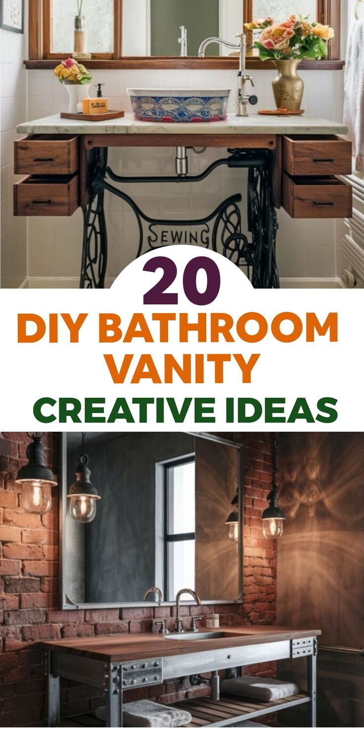 the top 20 diy bathroom vanity creative ideas to make it look like an old fashioned sewing machine