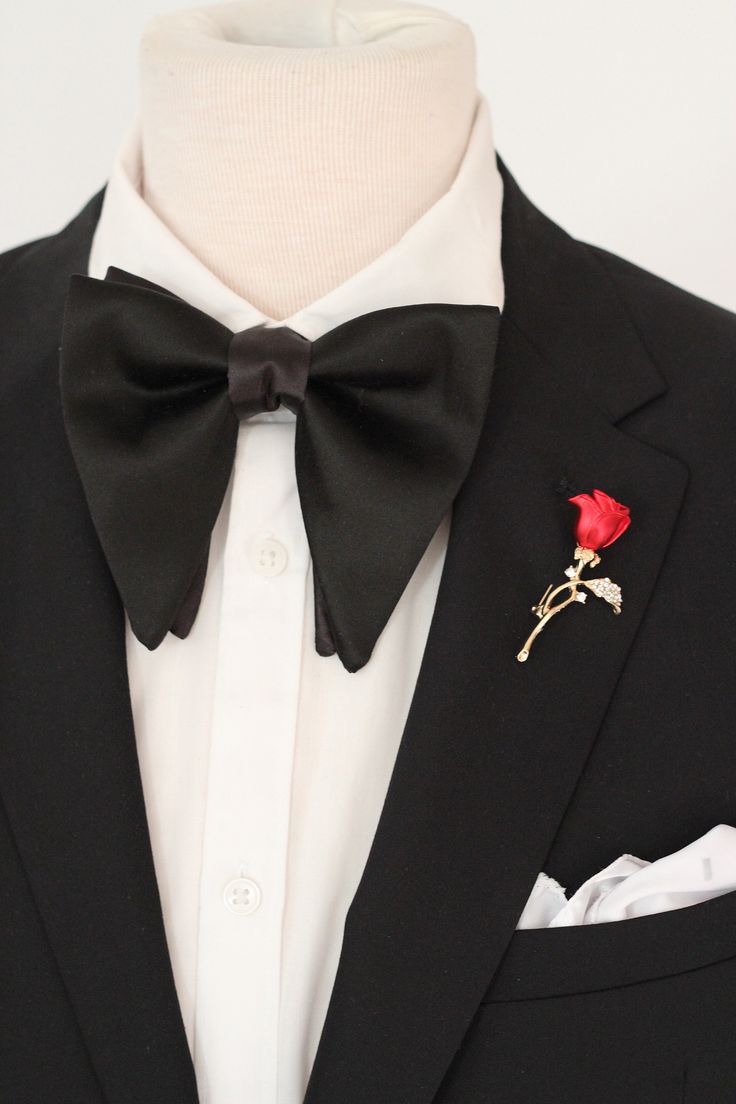 Satin Tuxedo For Black-tie Events, Elegant Satin Tuxedo For Party, Tuxedo Bow For Black-tie Events, Satin Bow Tie For Black-tie Events, Luxury Detachable Bow For Black Tie Events, Elegant Fitted Bow For Gift, Elegant Fitted Bow As Gift, Elegant Satin Standard Tie Bow, Tuxedo Bow Tie With Satin Bow For Black-tie Events