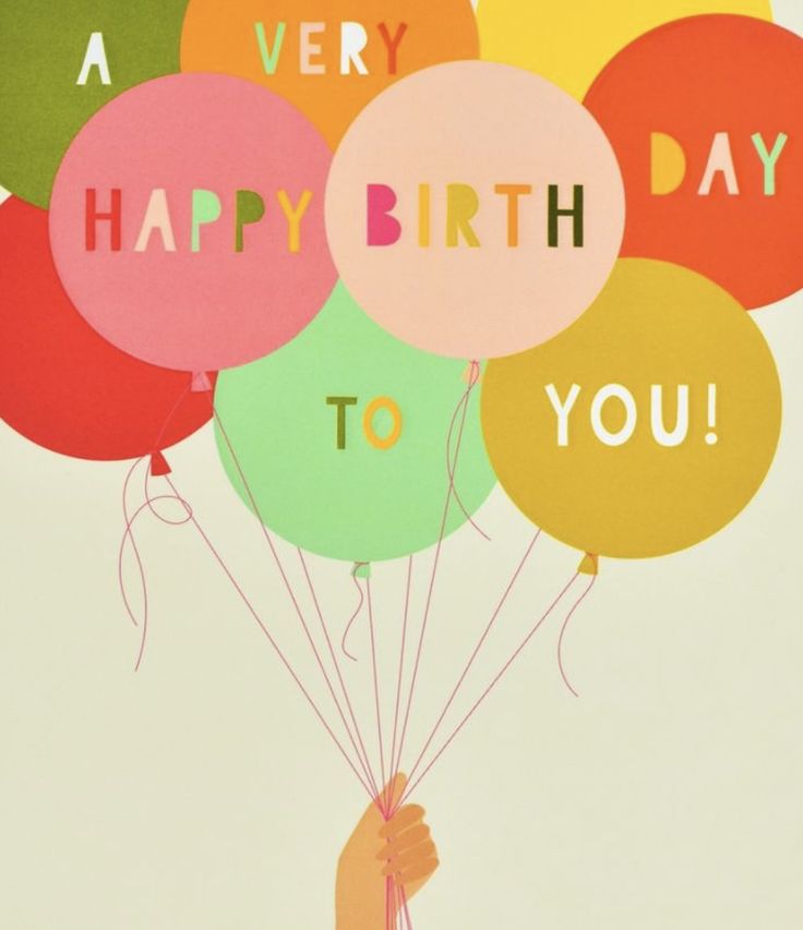 there are many balloons with the words happy birthday to you written on them and in different colors