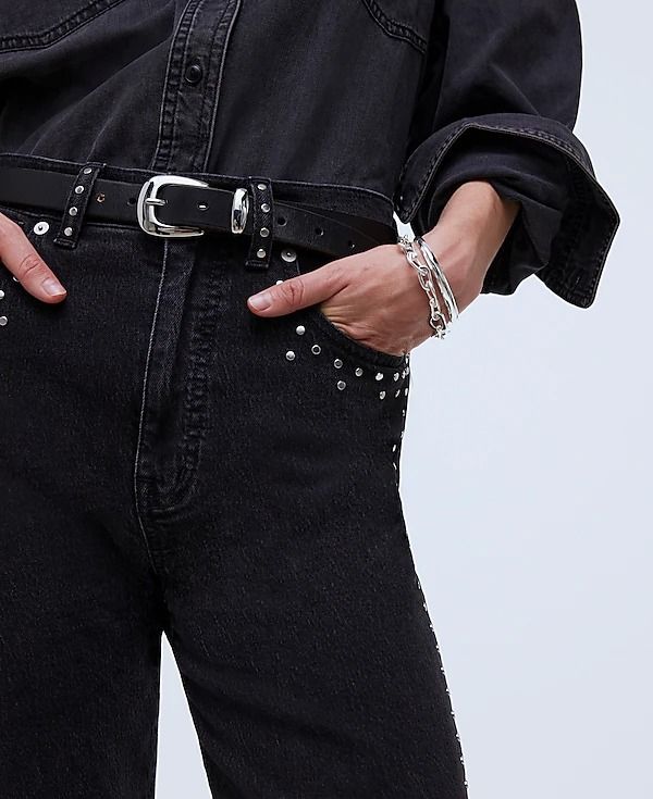 Limited-Edition Drop: The Studded '90s Straight Jean | Madewell Stud Outfits, Embroidery Studio, Dye Jeans, Studded Jeans, Madewell Denim, Clothes Horse, Cropped Style, Spring Season, Fashion Advice