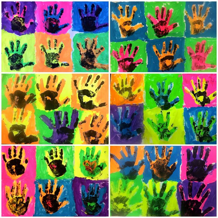 many different hand prints are shown in multiple colors