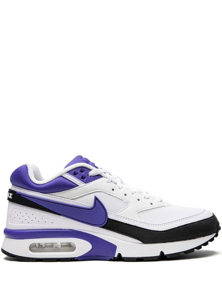 white/purple/black leather signature Swoosh logo detail round toe front lace-up fastening logo-embossed tongue branded insole rubber sole with Max Air cushioning These styles are supplied by a premium sneaker marketplace. Stocking only the most sought-after footwear, they source and curate some of the most hard to find sneakers from around the world. Nike Airmax Excee, Nike Air Max Bw, Persian Violet, Balenciaga Track, Graffiti Drawing, Swoosh Logo, Swag Shoes, Balenciaga Triple S, Espadrille Shoes