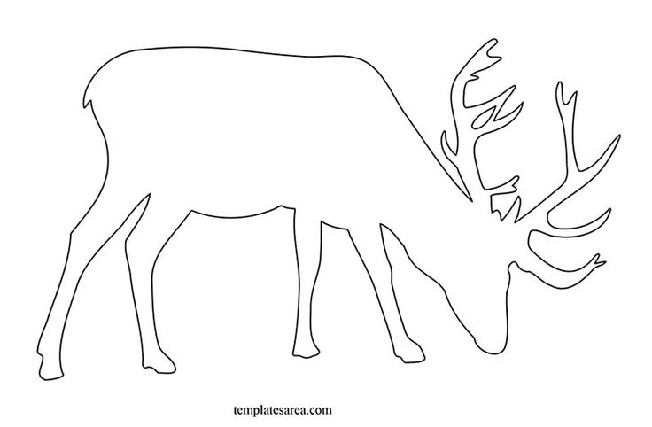 the outline of a deer is shown in black and white