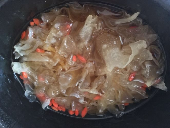 the food is prepared and ready to be cooked in the crock pot for dinner