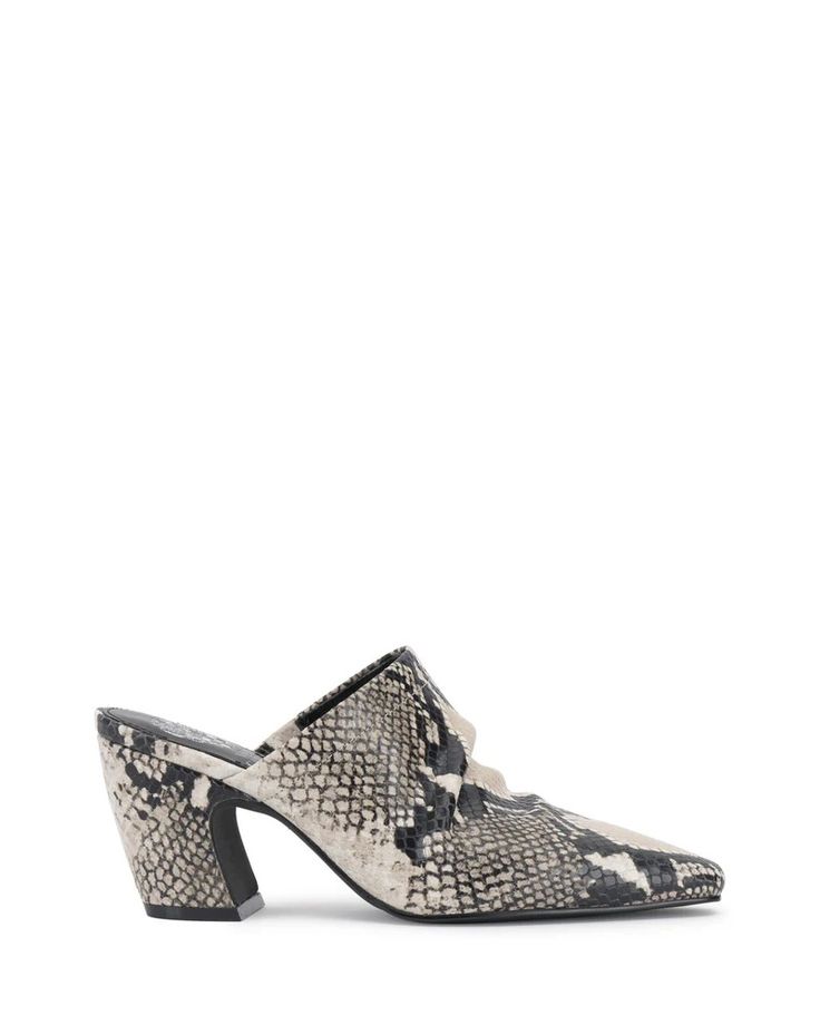 Carlie Mule - Vince Camuto Chic Slip-on Block Heels With Padded Heel, Open Heel Mules With 4-inch Heel For Work, Chic Pointed Toe Synthetic Mules, Chic Mules With 4-inch Heel And Medium Width, Trendy Pointed Toe Mules With Stacked Heel, Workwear Mules With Branded Block Heel, Chic Slip-on Block Heel Heels, Low Heel Mules With Stacked Heel For Work, Leather Mules With 4-inch Heel For Work