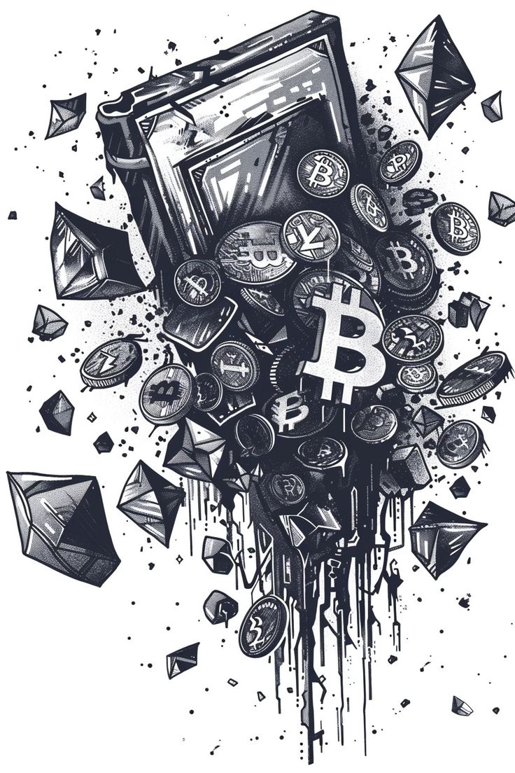 a bunch of bitcoins floating in the air with drops of water on them