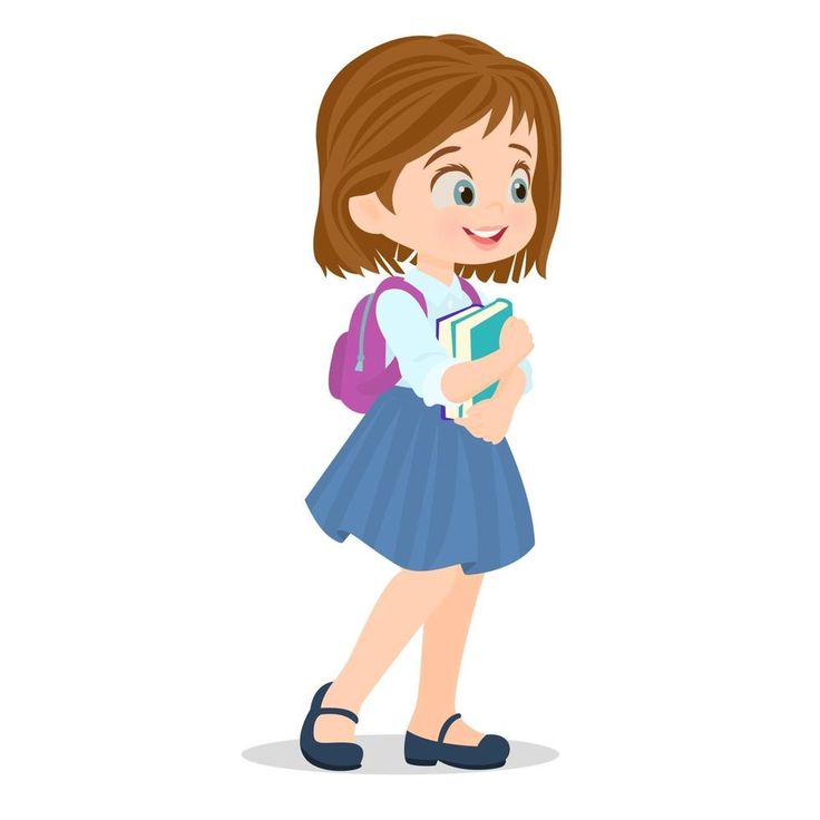 Convert Image To Vector, Kids Vector, School Clipart, Going To School, Kids Clipart, Girl Clipart, Educational Activities, Kids Education, Simple Art