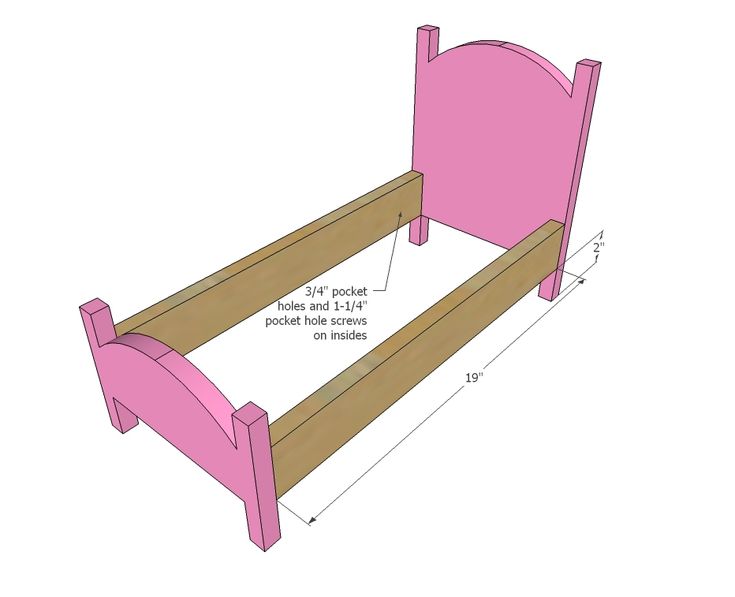 a bed frame with measurements for the headboard and foot board on each side is shown