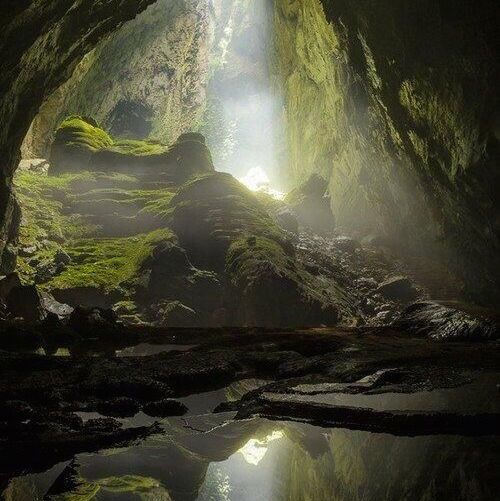 the light at the end of the tunnel shines brightly into the dark water below