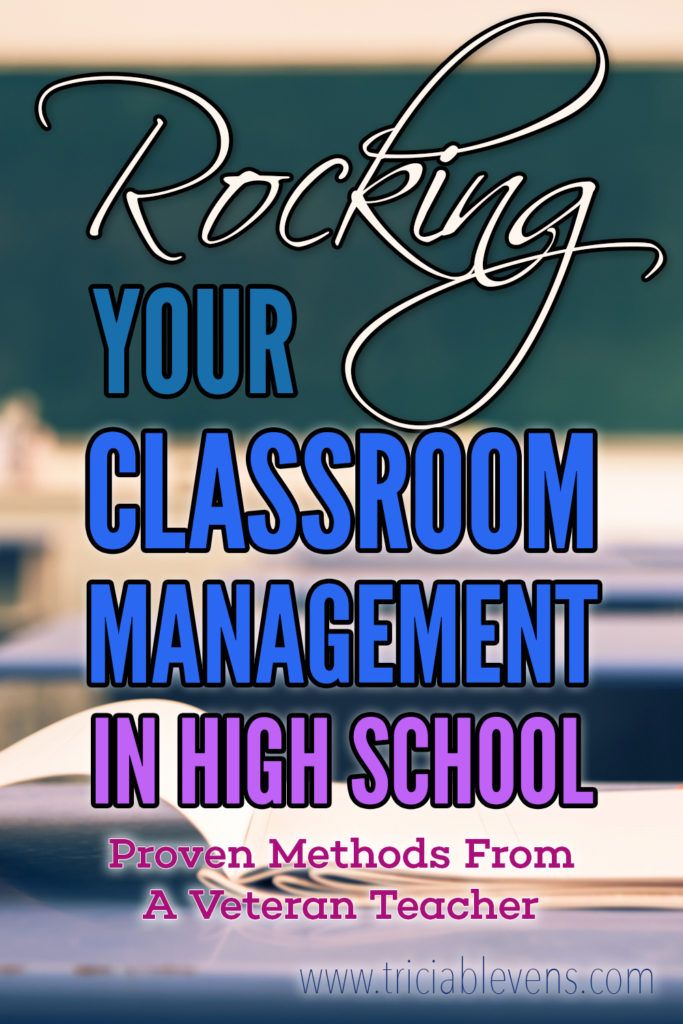 an image of a classroom management book with the title, preparing your classroom management in high school